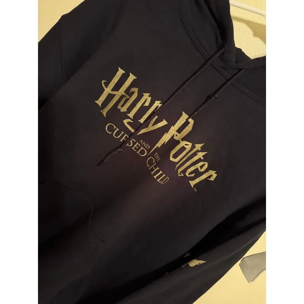 Harry Potter and the Cursed Child Hoodie Size Medium Black Gold Graphic
